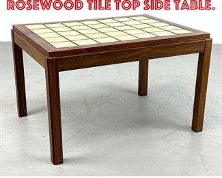 Lot 530 Danish Modern Rosewood Tile Top Side Table. 