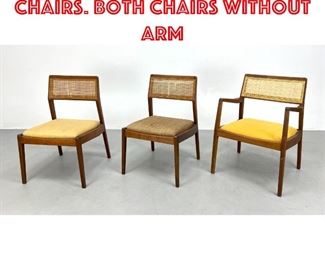 Lot 539 Set 3 JENS RISOM Walnut Chairs. Both chairs without arm