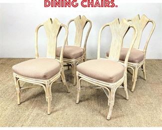 Lot 545 Set 4 Bleached Rattan Dining Chairs. 