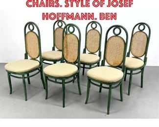 Lot 546 6 Cane back Dining Chairs. style of Josef Hoffmann. Ben