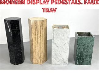 Lot 555 AS IS Collection of Modern Display Pedestals. Faux Trav