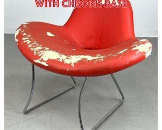 Lot 556 Red Biomorphic Chair with Chrome Base