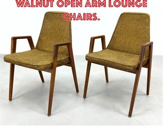 Lot 559 Pr American Modern Walnut Open Arm Lounge Chairs. 