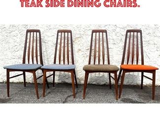 Lot 560 Set 4 Danish Modern Teak Side Dining Chairs.