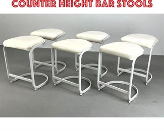 Lot 563 Set of Six Metal Frame Counter Height Bar Stools