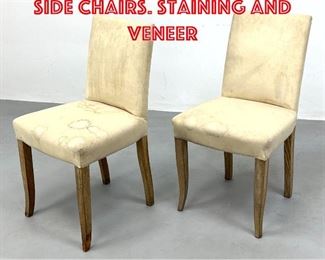 Lot 564 French Style Limed Oak Side Chairs. Staining and veneer