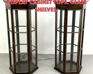 Lot 565 Pair Baker Style Display Cabinet Tops. Glass shelves. 