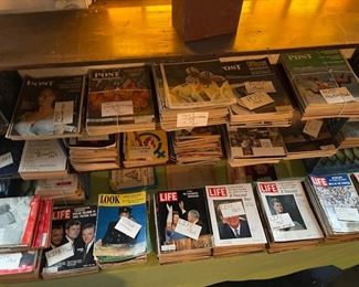 several years' worth of vintage Look, Life, etc;