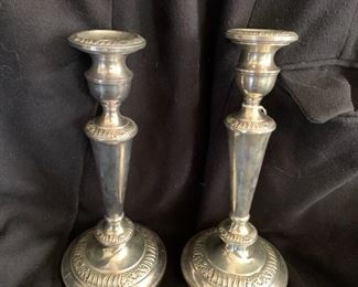 large sterling candlesticks