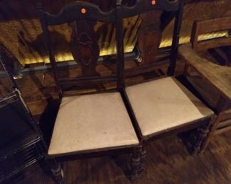 Antique wooden chairs