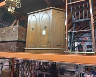 Assorted antique trunks