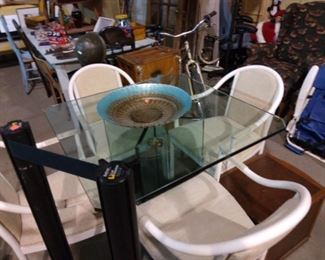 Glass table with chairs
