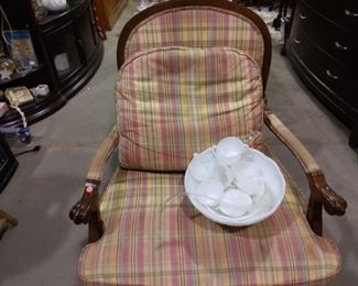 Oak upholstered chair