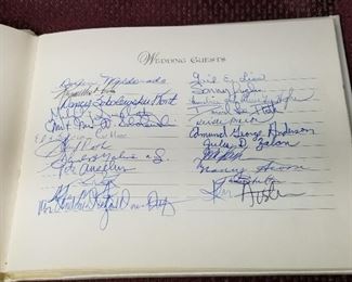Noel Monk's 1983 wedding guest book.  David Lee Roth among others attended and signed!