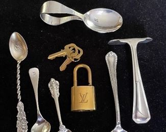 Misc. Sterling Items with Louis Vuitton Lock