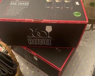 Riedel wine glasses. 2 new boxes 