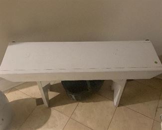 White wooden bench