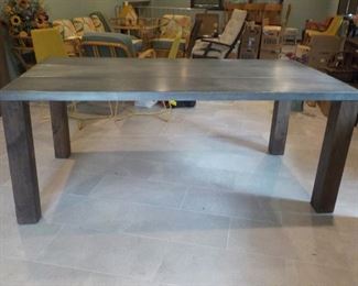 (2 ) Crate Barrell metal-top tables  72"