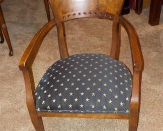  Chair, blue seat, white stars