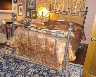 Queen bed,  metal frame