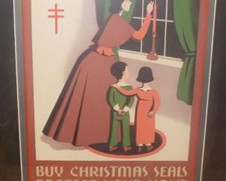 1938  Xmas Seal framed poster