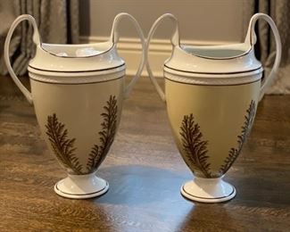 Pair of Williamsburg Porcelain urns. Each measures 19" H. Photo 3 of 3.