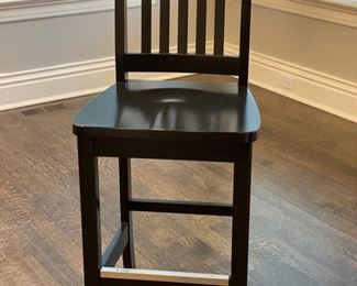 Set of 4 ebony counter stools. Each measures 17" W x 24" D x 26" H. Photo 1 of 2.