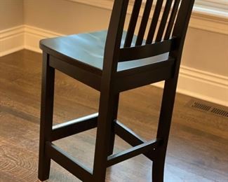 Set of 4 ebony counter stools. Each measures 17" W x 24" D x 26" H. Photo 2 of 2.