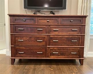 Amish-made 9-drawer bureau. Measures 62" W x 20" D x 41" H. Photo 1 of 2.