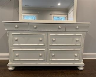 Louryn Olina Lexington bureau and mirror. Bureau measures 53" W x 18" D x 32" H. Mirror measures 45" x 38" H. Photo 2 of 6.