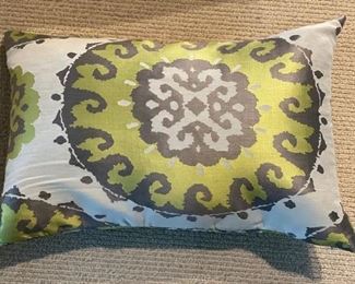 Decorative down-filled pillow.