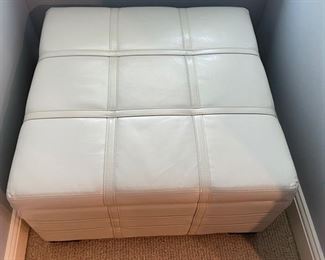 Vegan leather storage ottoman. Measures 30" x 30" x 17" H. Photo 2 of 2.