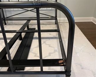 Full-size gun-metal bed frame. Photo 2 of 2.