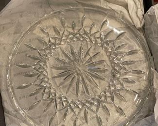 Waterford Crystal round Lismore platter in box. Measures 12.5" D. Photo 1 of 2.