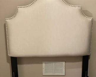 Pair of upholstered twin headboards with nail head trim. Photo 1 of 2.