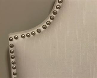 Pair of upholstered twin headboards with nail head trim. Photo 2 of 2.