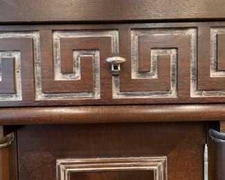 Console with Greek Key detailing. Measures 84" W x 16" D x 38" H. Photo 3 of 5.