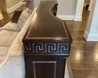 Console with Greek Key detailing. Measures 84" W x 16" D x 38" H. Photo 5 of 5.