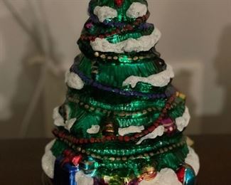 Vintage Thomas Pacconi Blown Glass Christmas Tree Figurine.