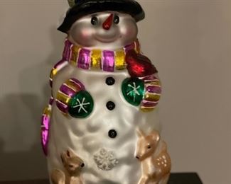 Vintage Thomas Pacconi Hand Blown and Hand Painted Christmas Snowman.