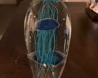 Jellyfish Paperweight. Measures 5" H.