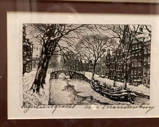 Sample of original woodcuts signed by artist. Photo 3 of 3.