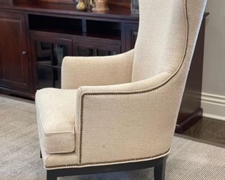 Pair of Wingback Chairs with nailhead trim. Photo 2 of 3.