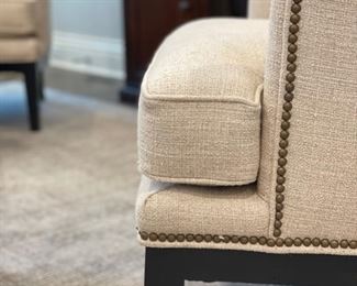 Pair of Wingback Chairs with nailhead trim. Photo 3 of 3.