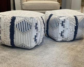 Pair of puff ottomans. Photo 2 of 2.
