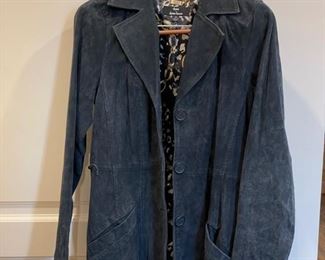 Blue Suede Jacket. Size XS. Dennis by Dennis Basso. Photo 1 of 2.