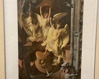 "Christmas Bells" signed by artist. Measures 34" x 45". Photo 1 of 3.