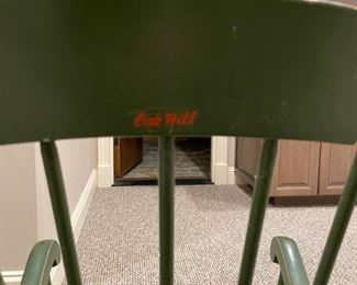 Vintage child's green Oak Hill stencil rocker. Photo 3 of 3.