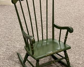Vintage child's green Oak Hill stencil rocker. Photo 1 of 3.
