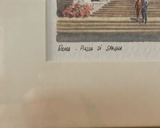 Piazza Di Spagna watercolor. Measures 15" W x 12" H. Photo 2 of 2.